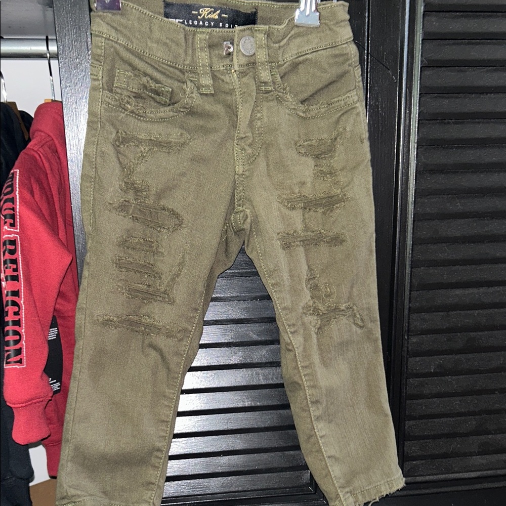 Jordan Craig Kids Olive Distressed Jeans